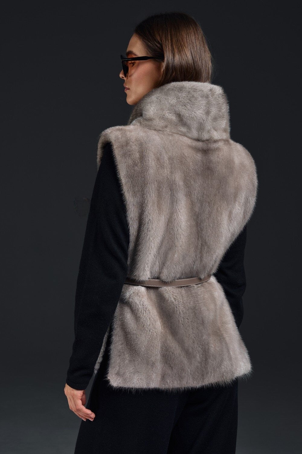 Charlotte Mink Weste Whiskey