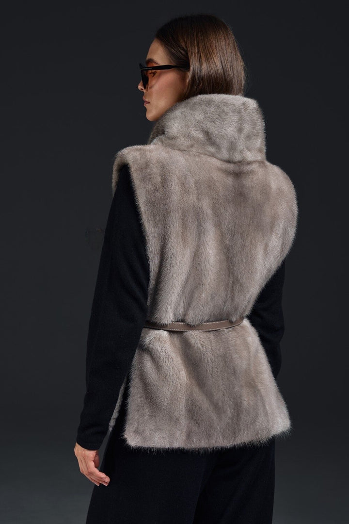 Charlotte Mink Weste Whiskey