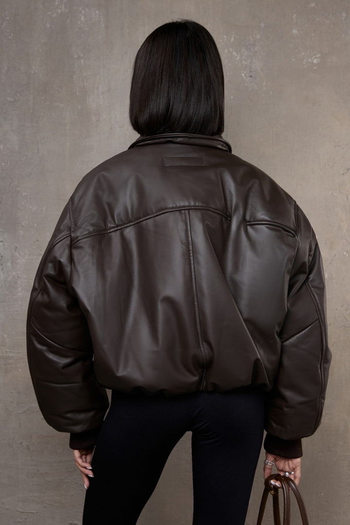 Maeve Leder-Bomberjacke