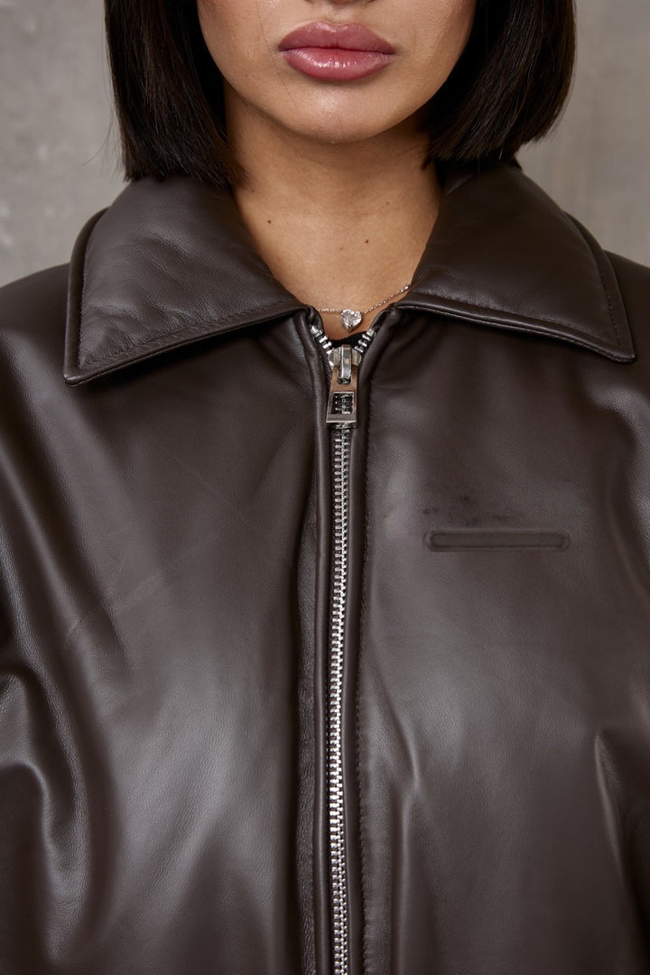 Maeve Leder-Bomberjacke