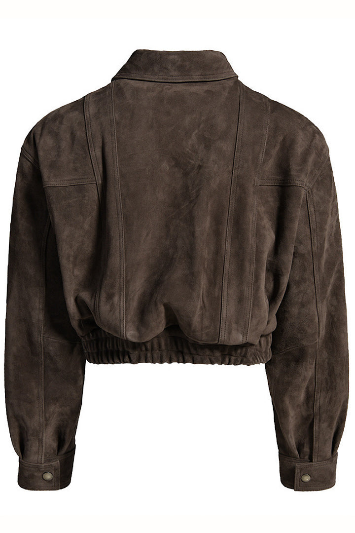 Sereline Wildlederjacke Trüffel